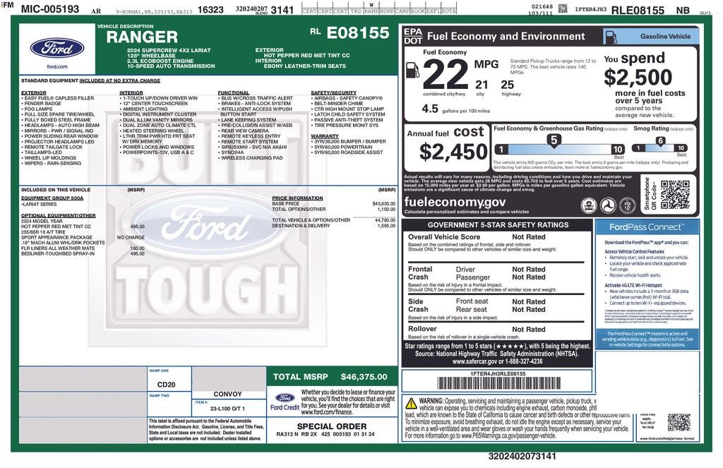 2024 Ford Ranger Lariat