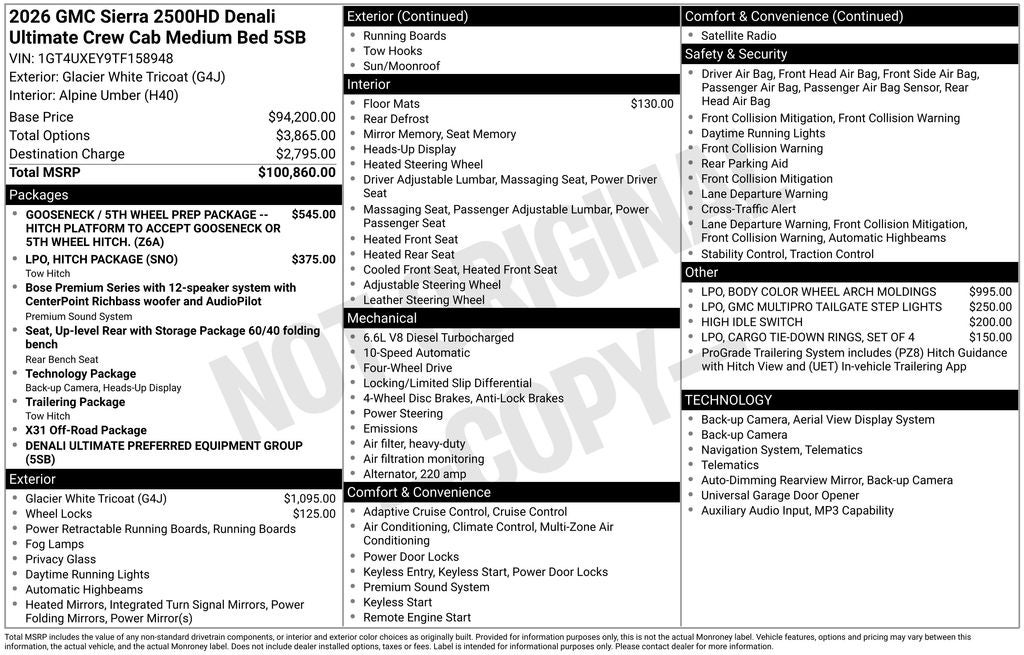 2026 GMC Sierra 2500HD Denali Ultimate