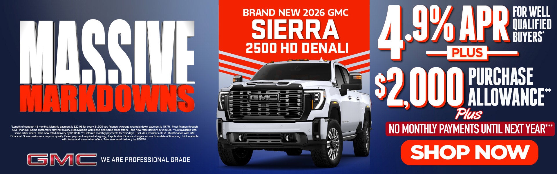New 2026 GMC Sierra 2500 HD Denali	"4.9% APR for well-qualif