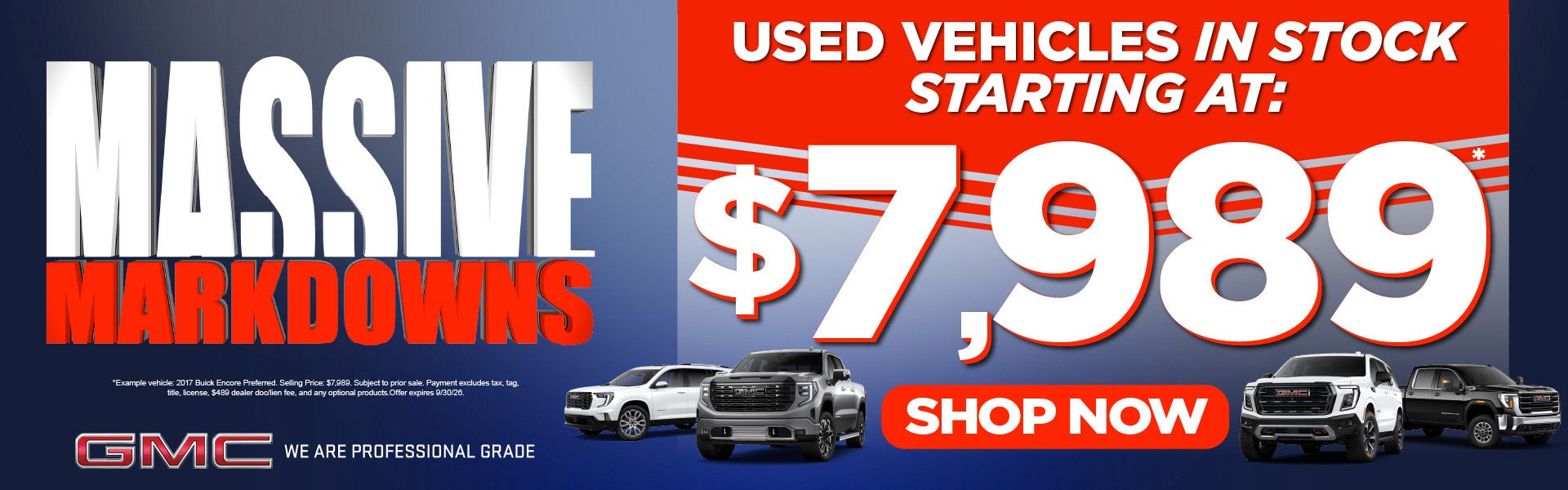 Used Vehicles In Stock	Starting at $7,989.*
