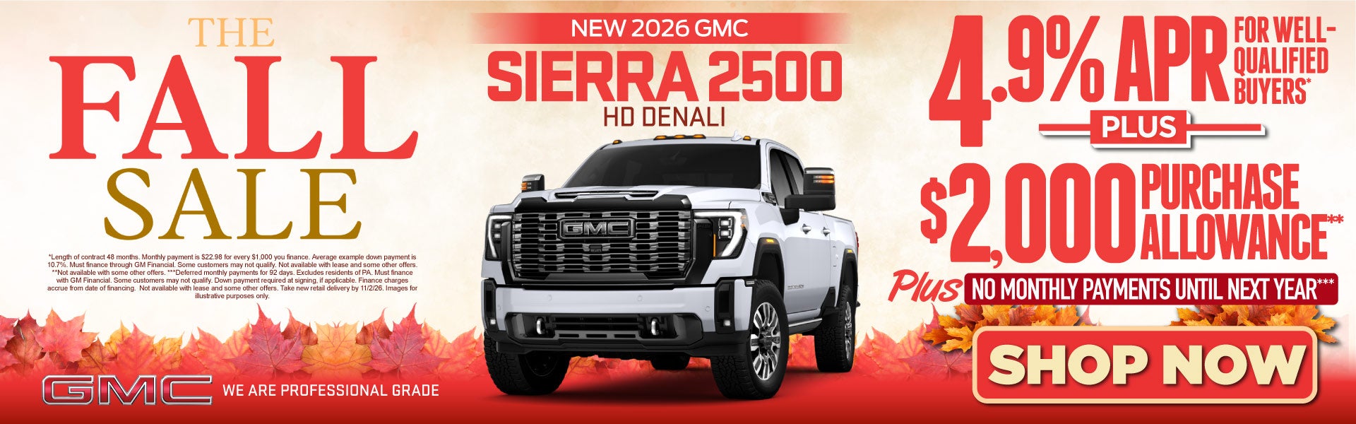 New 2026 GMC Sierra 2500 HD Denali	"4.9% APR for well-qualif