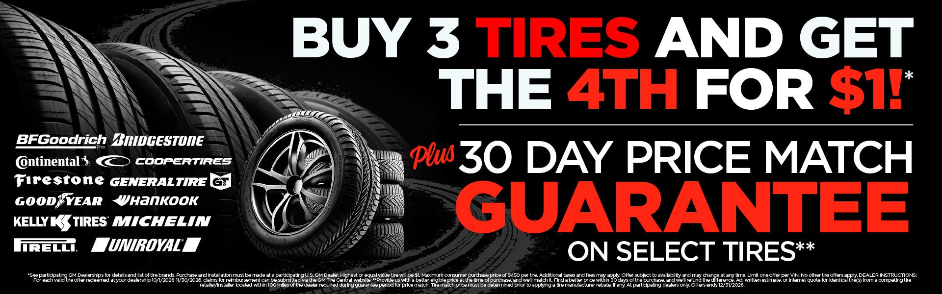 Buy 3 Tires and Get the 4t for $1