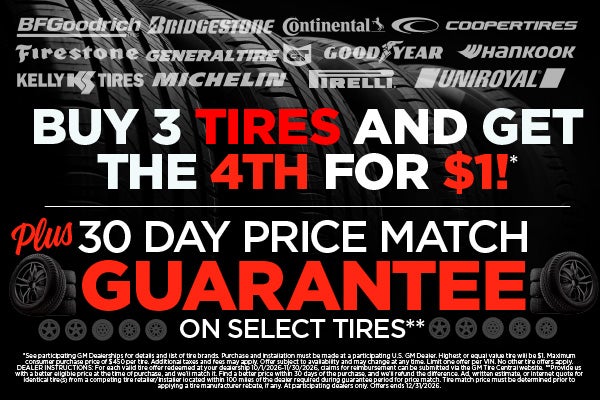 Buy 3 Tires and Get the 4t for $1